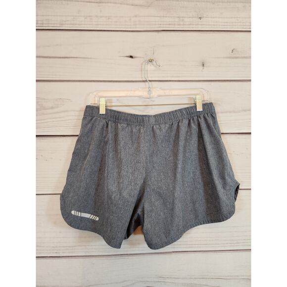 Bcg Women's Gray Black Solid Mid Rise Stretch Running Athletic Shorts Size Large - Picture 2 of 8
